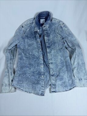 American Eagle Outfitters Button Down‎ Long Sleeve Denim Shirt Blue Size S Women